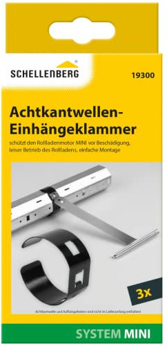Schellenberg Mini Roller Shutter Hanging Brackets Set of 3 for SW40 Protects Roller Shutter Motor from Damage