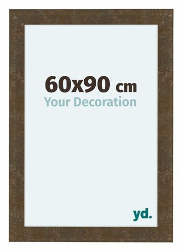 Your Decoration - Cadre 60x90 cm - Or Antique - Cadres Photo en MDF Avec Verre acrylique - Anti-Reflet - Cadre Or Antique - Como