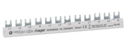 Balkensatz 12 Module 63A L1L2L3N-L1L2L3N - Phasenstab 3-p 10mm² 215mm