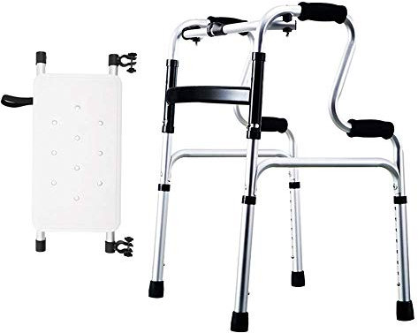 Rollator, zusammenklappbarer Gehhilfe, 8-stufig verstellbares Bein, multifunktionale Mobilitätshilfen, abnehmbares Zubehör, leichte Gehgestelle für die Rehabilitation auf Reisen (mit Badepla