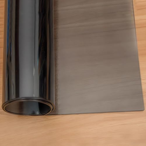Transparente Tischdecken Tischfolie,Einseitig Schwarz Matt Tabelle Beschützer,Fleckschutz ​Wasserdicht Tischschutzfolie,Keine Blasen,1.5mm Dicke Tischschutz,Bodenschutzmatte Transparent,Größe wählbar
