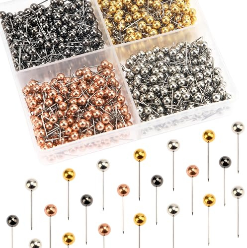 YIXISI 1000 Stücke Map Push Pins, Plastik rundköpfen Pinnadeln, Buntkopf Pushpins, Dekorative Reißzwecke, Markierungsnadeln, für Karte, Kork-Pinnwand, Markierung, 4 Farben