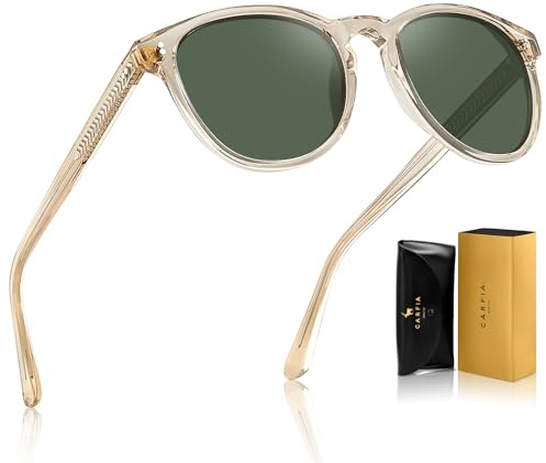 CARFIA Schicke Herren Sonnenbrille Polarisierte UV Schutz Damen Brille mit Schlüssellochdesign Nasensteg CA2307