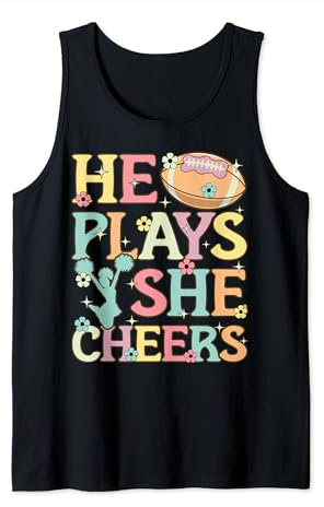 Er spielt She Cheers Groovy Cheerleading Cheerleader Tank Top