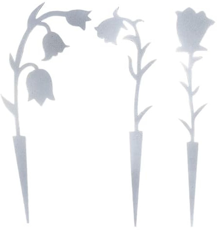 MagiDeal 3 Stück Maiglöckchen-Gartenstecker, Blumenstecker für Pflanzen im Freien, Blumentopf-Dekorationsstecker für Blumenbeet, Weiß