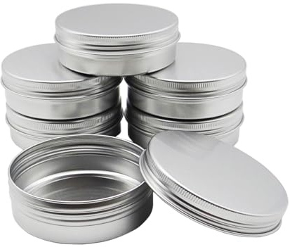 Wopanxye 6-pack 100 ml aluminiumburkar, 100 gram tomma resekosmetiska provbehållare med skruvlock, 100 g metallburkar kan lagra reseburkar för gör-det-själv-hantverk, läppbalsam, ansiktskräm, ljus, te