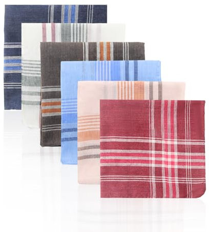 CENH Stofftaschentücher Herren 12 Stück Stofftaschentücher Set Wiederverwendbar Baumwolle Taschentücher Stoff Geeignet Für Hochzeiten Und Feiern (36 X 36cm)