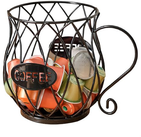 Contenitore per capsule di caffè, grande capacità, per snack, per cucina e ufficio, bancone da caffè (nero)