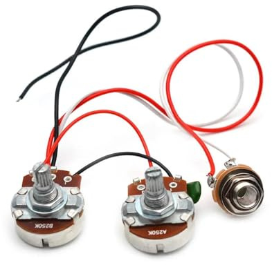 Gitarrenkabelbaum Für PB/JB Bass Kabelbaum Prewired Kit Für Bass Gitarre Große 250K Töpfe 1/2 Volumen(1V1T)