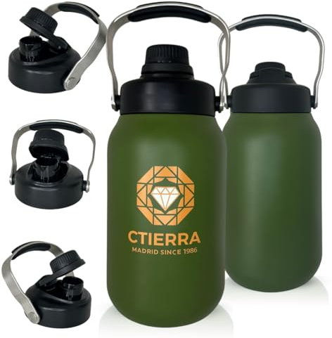 CTIERRA Thermosflasche 2 Liter BPA-frei Thermoskanne Isolierte Edelstahlflasche für Sport und Fitnessstudio