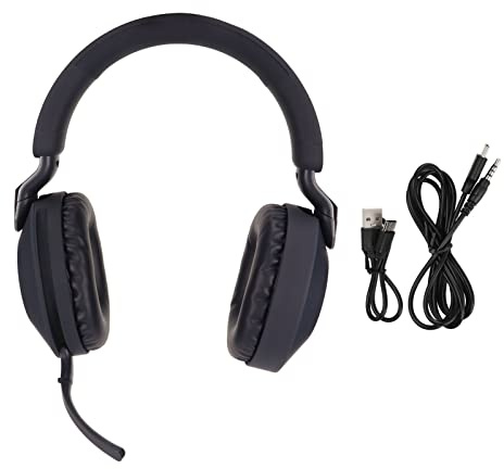 EIMSOAH Casque de Jeu, Interface Pliable de Type C, 5.1, Casque Stéréo Filaire Double Mode avec Microphone, Casque de Jeu, pour PC, Ordinateur Portable (Bleu)