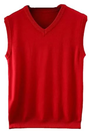 Dcvmvmn Gilet da golf da uomo in cashmere lavorato a maglia di lusso, casual, con scollo a V, senza maniche, maglioni