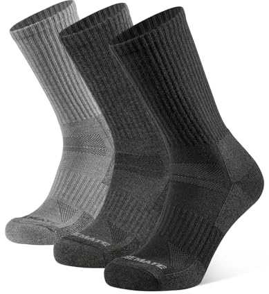 CLOSEMATE Calcetines Invierno Hombre Senderismo 3 Pares Sin Costuras Termicos Antiampollas Trekking Mujer de Running 39-42 Negros Grises Oscuros y Claros