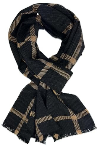 Wollschal Herrenschal Winterschal warm angenehm weich Wolle Karo in anthrazit Made in Germany