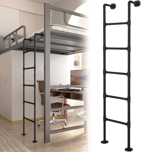 Hochbett mit Sicherheitsleiter, Standleiter, Dachboden, Treppe für Keller, Notfälle, Feuer, Kletterleiter, 210 cm hoch