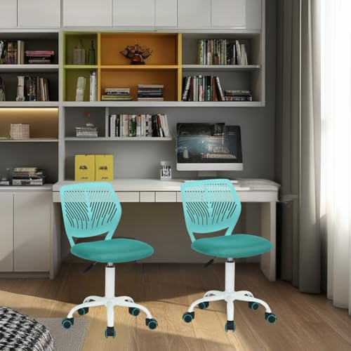 FurnitureR 2X Höhenverstellbarer Drehstuhl - Ergonomischer Schreibtischstuhl für Kinder/Jugendliche, Drehbarer Bürostuhl mit Rollen für Homeoffice & Kinderzimmer