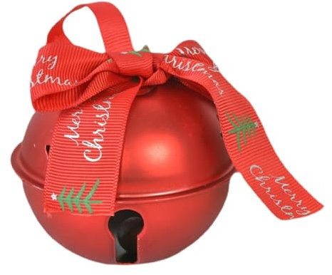 Baoblaze Xmas Bell Weihnachtsglocke Anhänger Bastelgeschenk Metall 3 Zoll Weihnachtsglocke zum Verpacken von Geschenken an der Tür, Festival, Party im, Rot