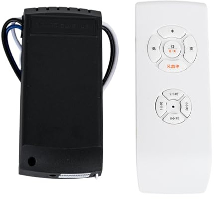 Ceiling Fan Remote, Ceiling Fan Controller, Remote Ceiling Fan Kit, Ceiling Fan Speed Control, Light and Fan Remote, Timer and Light Control with 3 Speed Adjustable for Home Hotel Studio