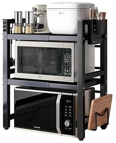 Microwave Stand with Adjustable Shelf for Kitchen Counter Extendable Microwave Oven Rack for Kitchen Countertop Storage.