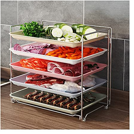 Estante para Platos y fruteros de Pared, apilable en Varias Capas, Ideal para ollas Calientes domésticas (A)