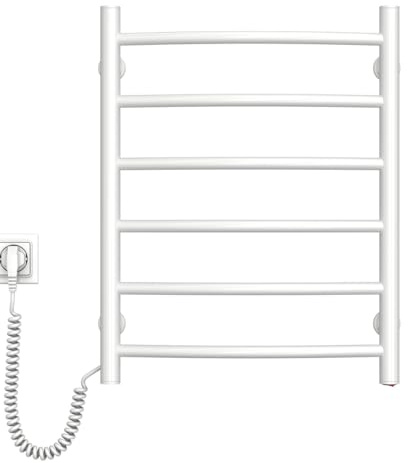 NAVIN Elektrischer Handtuchtrockner Camellia mit Druckknopf – Weiß (Weiß - Linkes, 480х600)