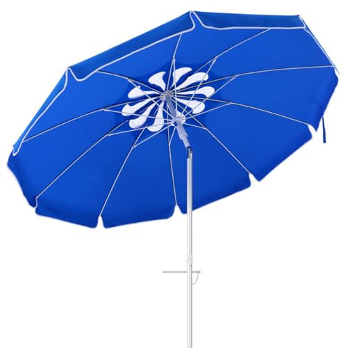 ibasenice Parasol De Plage De 6 5 Pieds – Abri Solaire Upf 50+ Avec Ventilation Et Ancrage De Sable Protection UV Portable Et Légère Pour Le Bord De Mer Le Jardin Le Pique- (Pétale