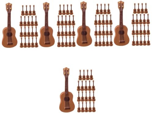 ERINGOGO 5 Set Mini Di Chitarra Miniature Di Chitarra in Miniatura Chitarra Finta Chitarra in Miniatura Da Casa Delle Bambole Mini Strumenti Marrone Resina 20 Pezzi*5
