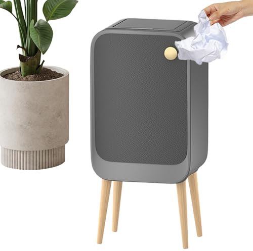 Emdvsco Poubelle Intelligente, Poubelle Automatique avec Couvercle 20L, Corbeille À Ouverture Latérale Haute Sur Pieds Pour Cuisine Salle De Bains Salon Buanderie Garage Toilette Maison Bureau