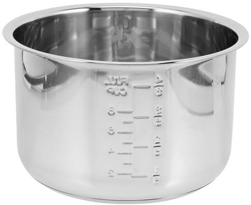 Cabilock Olla Interior y Escala Adecuado de Acero Inoxidable de 4l Capacidad Grande y Reemplazar Interior Antigua para Olla Arrocera Eléctrica para Cocinar