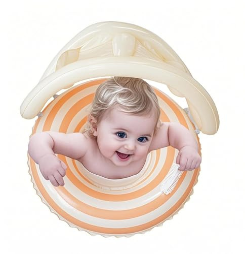 Chaies Babyschwimmer mit Dach mit UV-Schutz – Schwimmring für Kinder, Anfänger, aufblasbar – Schwimmer mit Sonnenschutz für Spiele im Freien, See, Pool