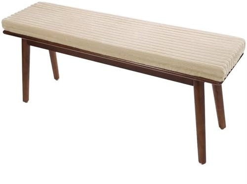 Bankauflage 110×35 CM, 5CM Dicke Cord Bankkissen, Waschbare Sitzauflage Sitzkissen Bank, Stuhlkissen Bankpolster, Gartenbank Auflage Outdoor, Sitzpolster Bankpolster für Küche Esszimmer, Beige