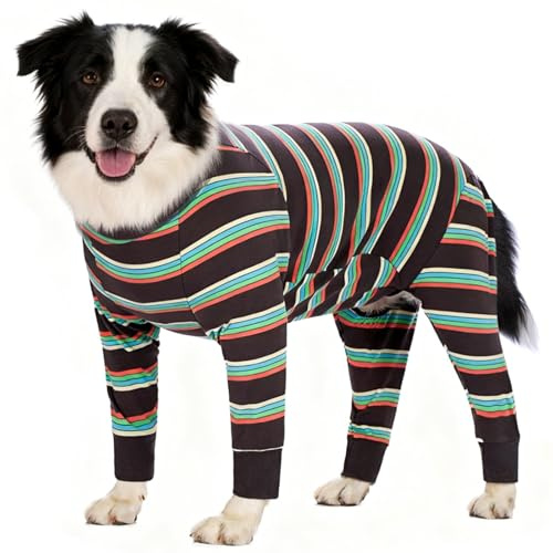 Oslueidy Hunde Bodysuit Hundebody Nach Op Erholung Anzug für Hunde nach der Operation Hund Pyjamas Bodysuit Ganzkörper Große mittlere Hund Erholung Onesie Chirurgie