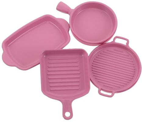 TOYANDONA Vajilla De Casa De Muñecas Mini De Vajilla Plato De Cocina En Miniatura Plato De Comida En Miniatura Mini Placas De Postre Rosado Metal