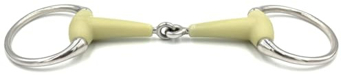 ES0016 Olivenkopfgebiss Einfach Gebrochen Apfelgeschmack 72mm/19mm, 11.5 cm | Equine Smile Edelstahl Olivenkopftrense Apfel Geschmack Wassertrense Gebisse Pferd Pony Maulschonend Reitsport