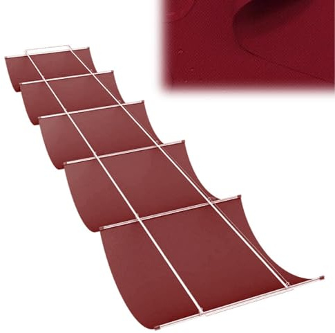 Vela ombreggiante retrattile, impermeabile, resistente ai raggi UV, per pergola, patio, terrazza e cortile, tenda avvolgibile scorrevole a forma di U (rosso, 1,2 x 6 m)