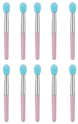 10 pinceles de lápiz labial, 10 aplicadores de punta de silicona, compactos, esenciales para viajes, para una aplicación cosmética precisa, brocha de maquillaje de labios