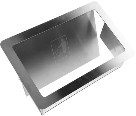 ULTECHNOVO Trash Can Lid Sturdy Silver Rectangular Waste Bin Lid Stainless Steel Side Opening Embedded with Quick One-handed Disposal, Replacement Bin Cover for Kitchen and Commercial Use