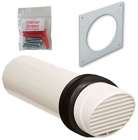 4 100mm High rise ventilator. white grill for Tumble Dryer/ extractor fan/ cooker hood etc.