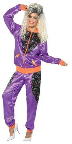 Smiffys - Damen Retro Shell Kostüm, Jacke und Hose, lila