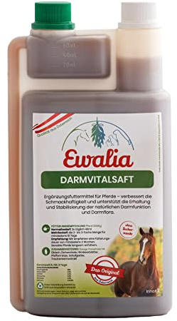 EWALIA Darmvitalsaft | 1 l | Ergänzungsfuttermittel für Pferde | Mit Schafgarbe & Pfefferminze