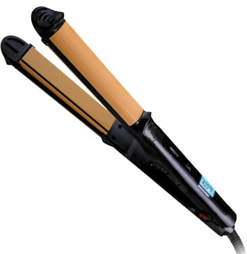 CHI Tourmaline Ceramic 3-in-1 Multi Styler, Curl & Wave Styling Iron For Shiny, Frizz-Free Hair, Auto Shut-Off, 0.75 Plates, 1 Barrel, Onyx Black