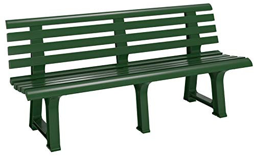CASARIA® Orchidea Garden Bench | 3 Seater | Durable Plastic Outdoor Furniture | Perfect for Garden Patio Deck or Balcony | Weather-Resistant | 145 cm | Green
