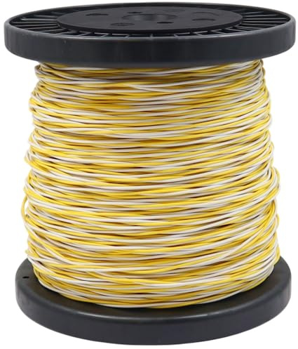WITTKOWARE YV Schaltdraht, 2x0,6mm, verseilt, Kupfer verzinnt, 100m Draht auf 125mm Kunststoffspule, Adernfarben gelb/weiß