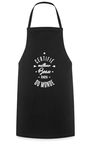 Spreadshirt Meilleur Beau-Papa Du Monde Cadeau Beau-Père Tablier Cuisine, taille unique, noir