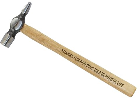 Print Maniacs Fathers Day Hammer Birthday Laser Engraved Novelty Dad Daddy Grandad Stepdad Appreciation Trophy Gift Beautiful Life (Pin Hammer)