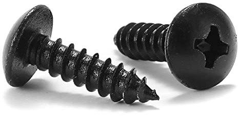 #10 x 1/2 Wood Screw 100Pcs Truss Head Phillips 18-8 (304) Stainless Steel Fast Self Tapping Screws Black Oxide by SG TZH