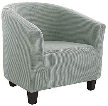GUYIRT Club Chair Schonbezug, Jacquard Elasthan Couchbezug Stretch Sesselbezug Wiederverwendbare Runde Wanne Accen Sesselhusse für Wohnzimmer Schlafzimmer-hellgrau