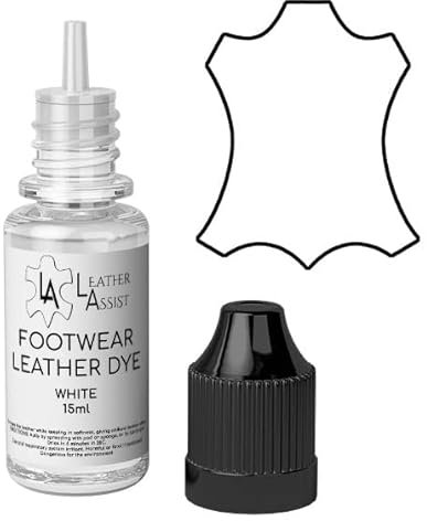 Leather Assist Tinte para Cuero para Calzado, Reparación de Color de Pintura, Zapatos, Botas, Mocasines, Zapatillas (Blanco)
