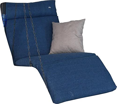 Angerer Freizeitmöbel GmbH Hollywoodschaukel Auflage 1-Sitzer Swing Smart - passend für viele 1-Sitzer Hollywoodschaukeln mit Fußteil - Schaukelauflage Made in Germany (Blau)