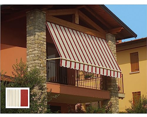 1PEZZO TENDA DA SOLE A CADUTA cm.100 x H.250 - bordeaux/crema